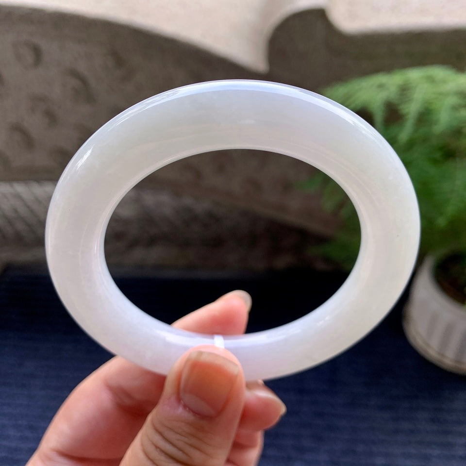 细糯种无色圆条手镯（56.7mm）（yc096598）