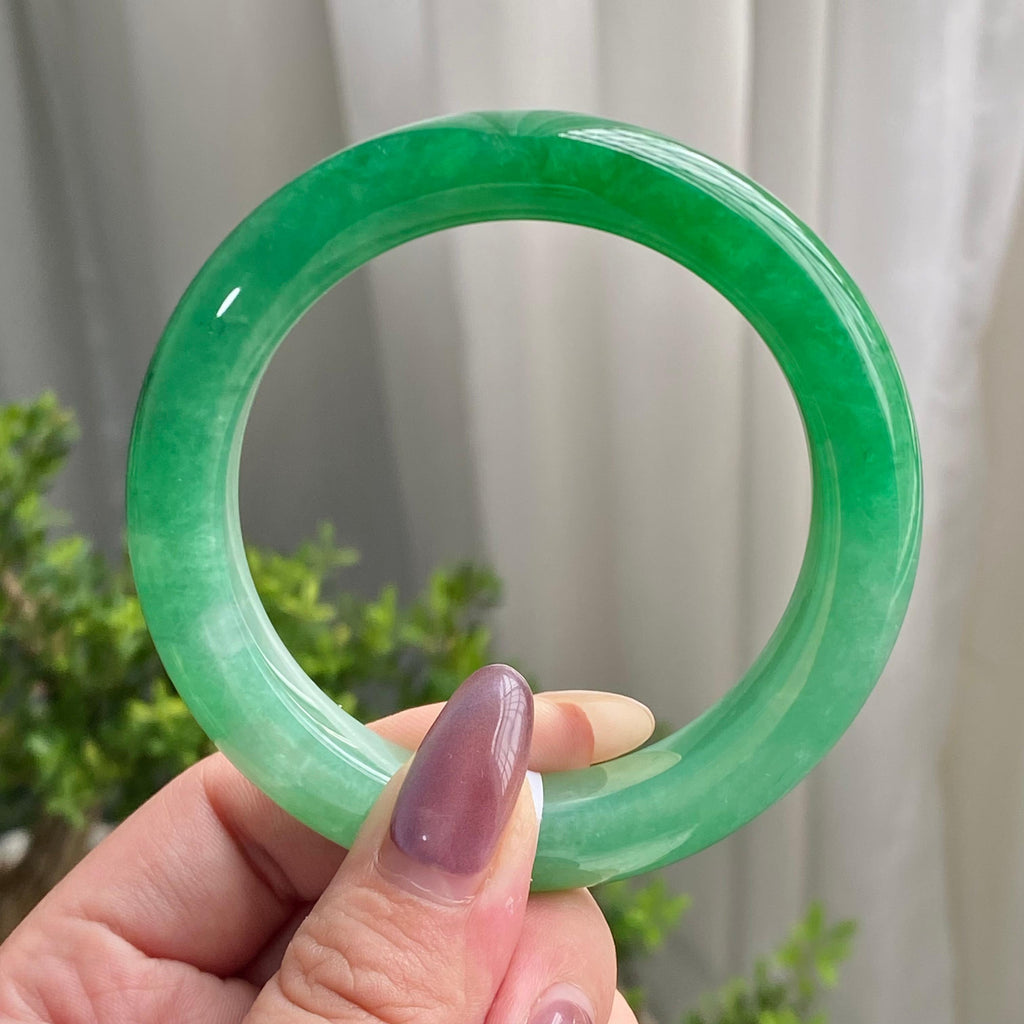 糯冰种满绿平安镯（55圈）（yc199715）