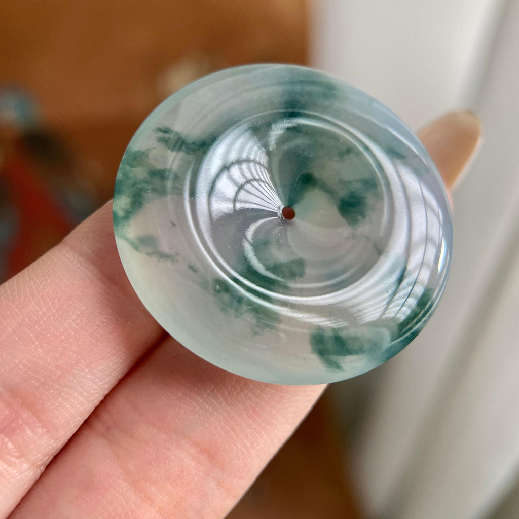 冰种飘花平安扣吊坠（yc223803）