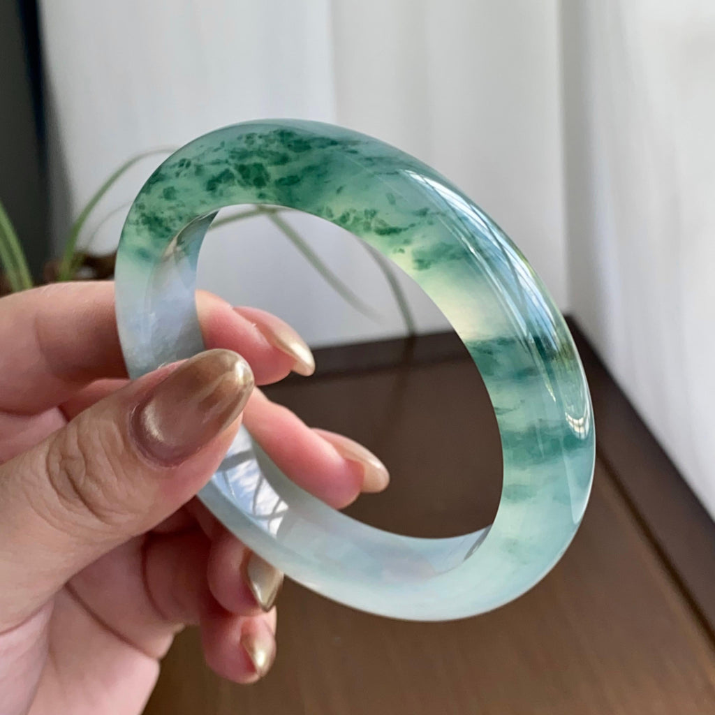 冰种飘花平安镯（57圈）（yc259116）