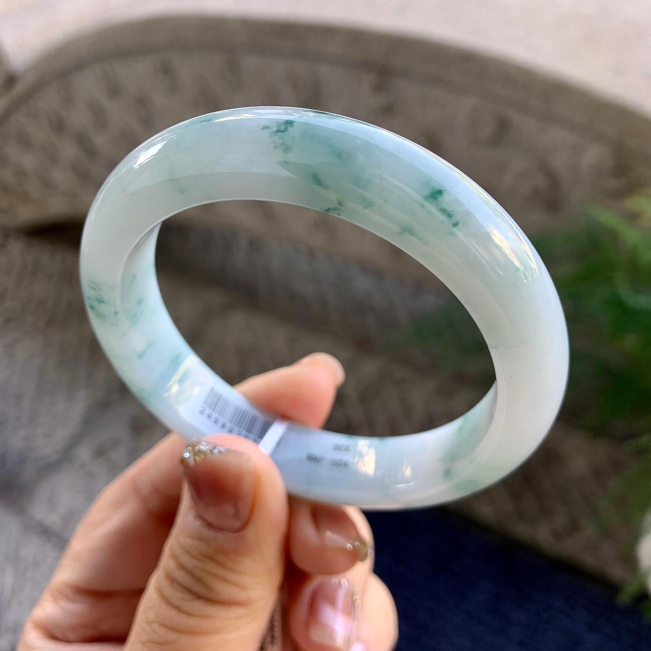 细糯种飘花平安镯（55mm）（yc275314）