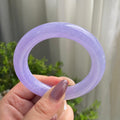 糯冰种紫罗兰圆条手镯（55圈）（yc199711）