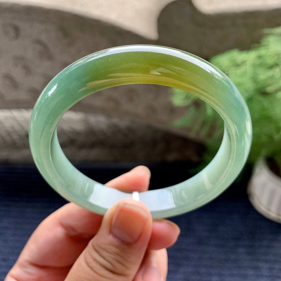细糯种晴底飘黄翡平安镯（58.8mm）（yc101924）