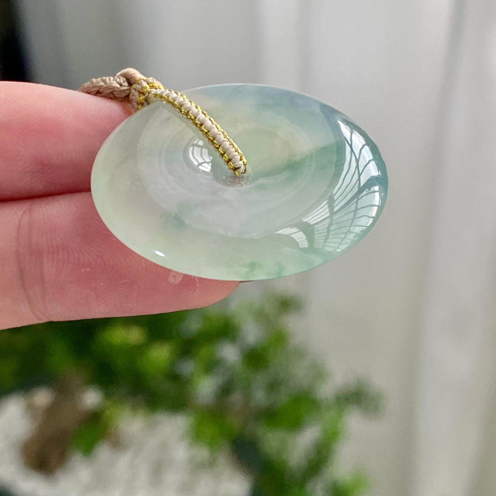 冰种飘花平安扣吊坠（yc200180）