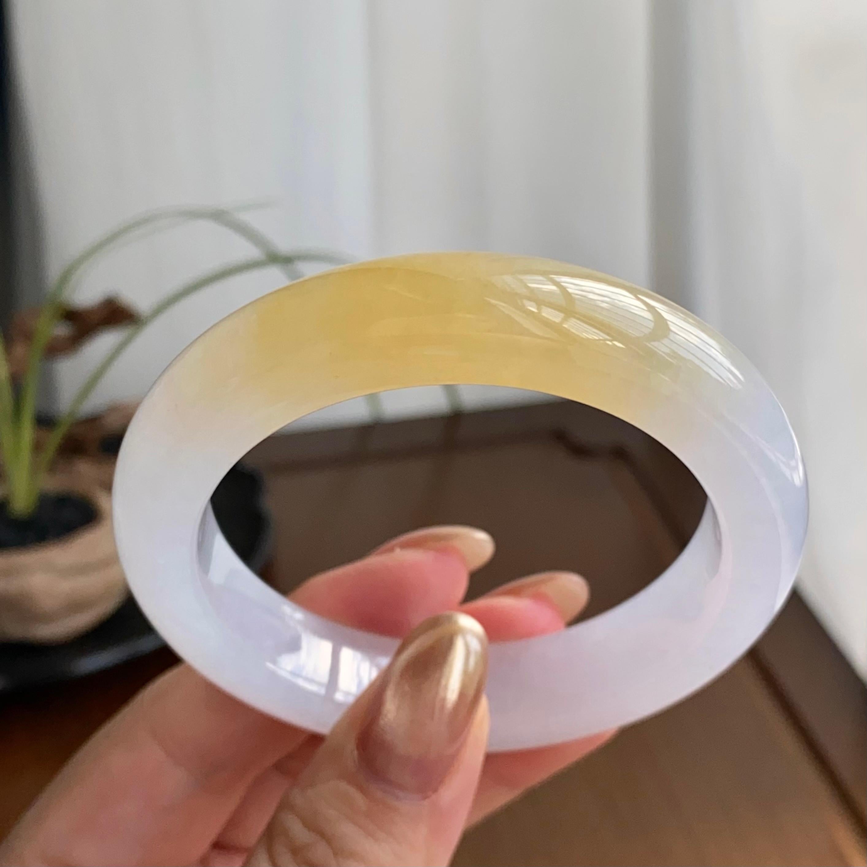 糯冰种黄翡平安镯（52圈）（yc258952）