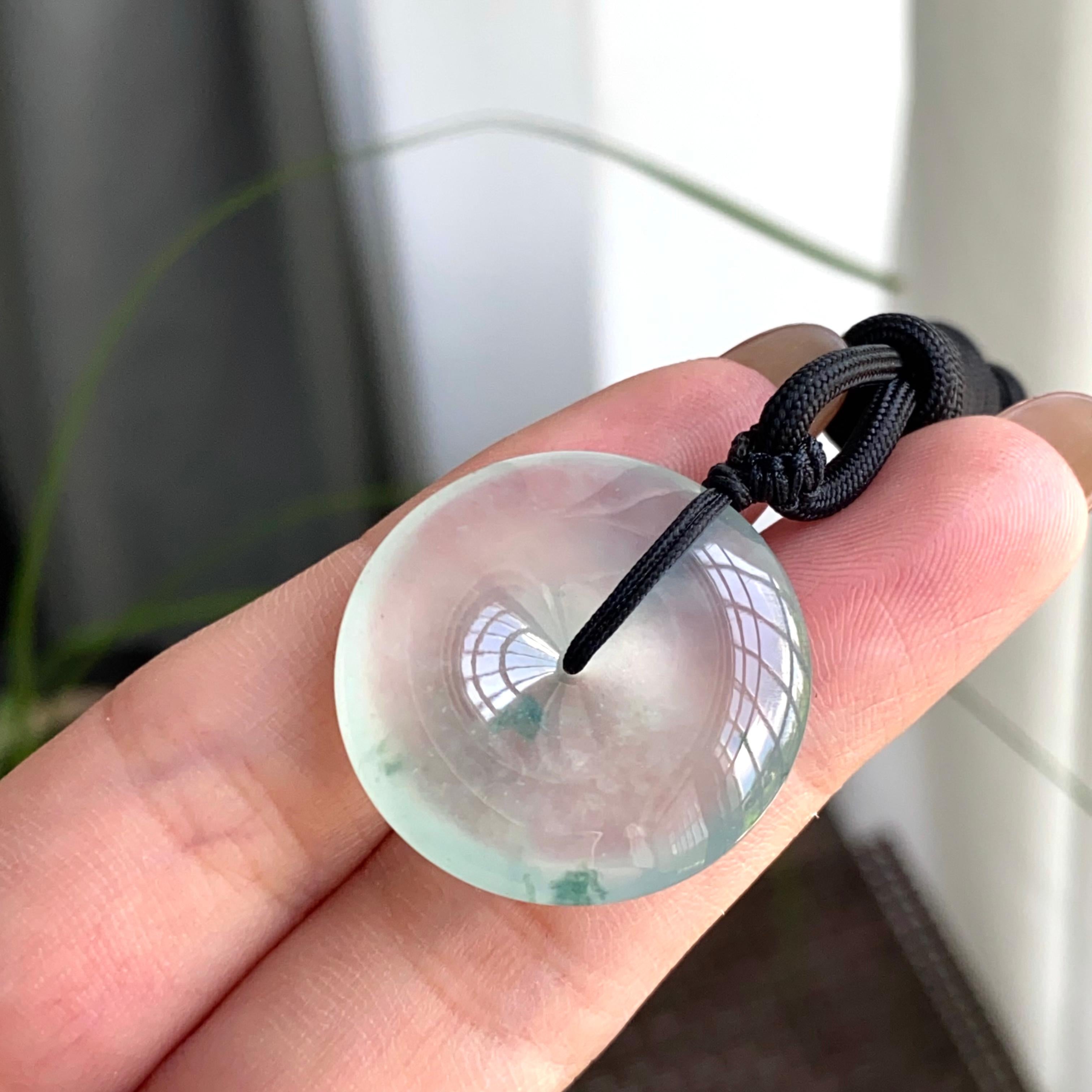 冰种飘花平安扣吊坠（yc263865）