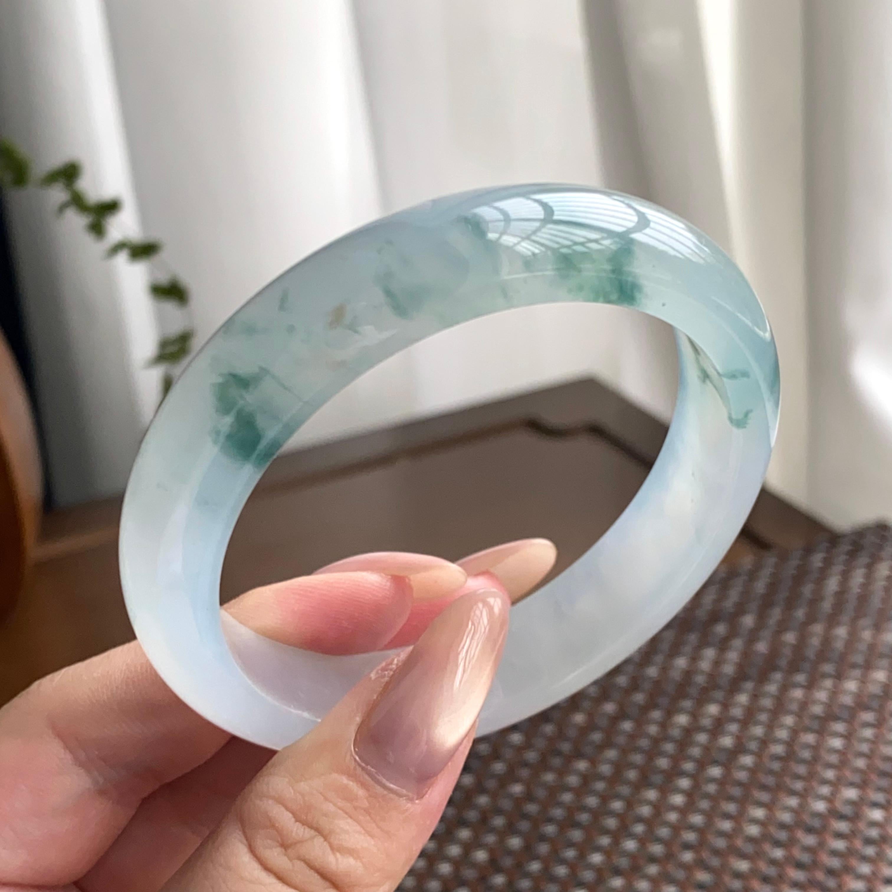 冰种飘花平安镯（57圈）（yc247430）