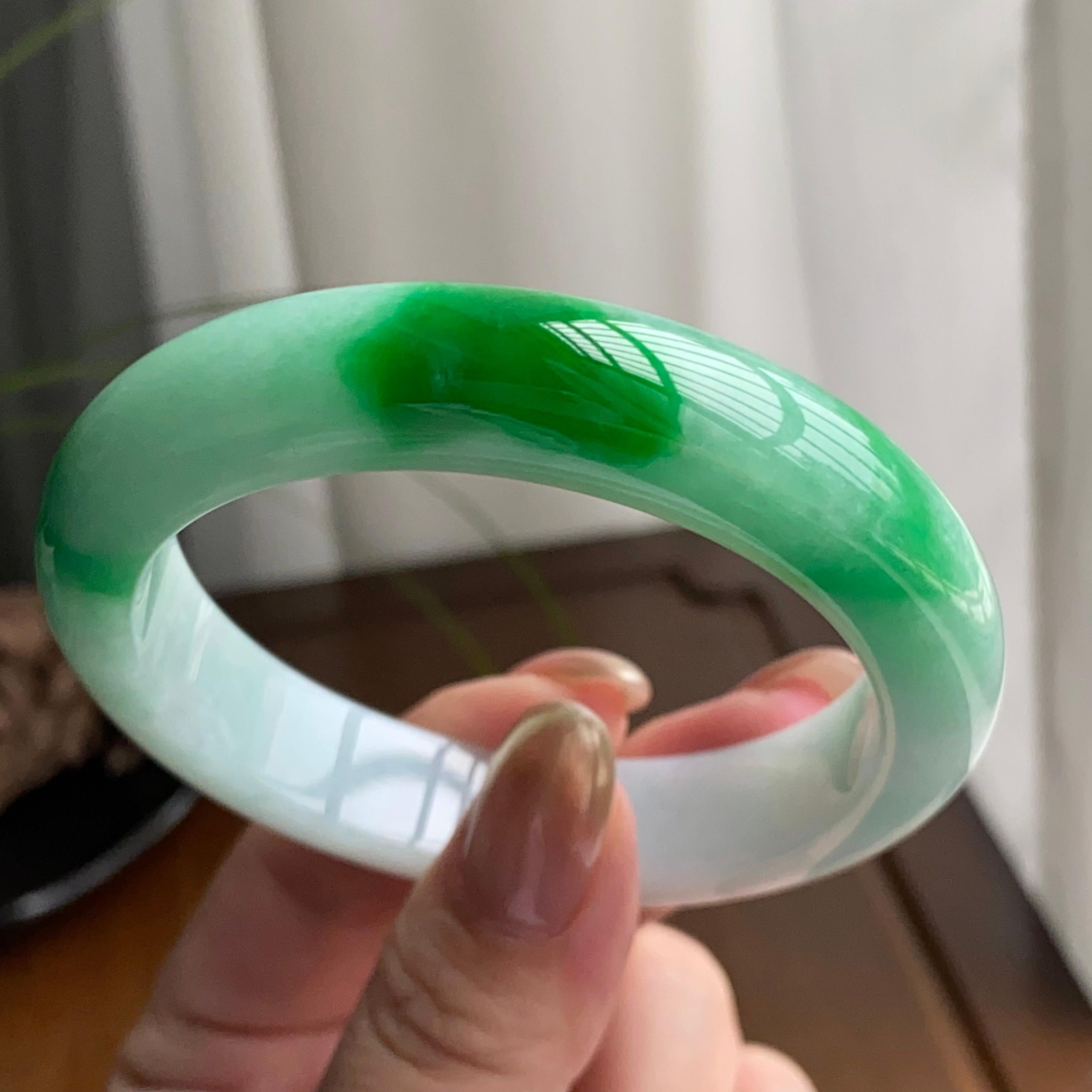 细糯种白底青平安镯（56圈）（yc259454）