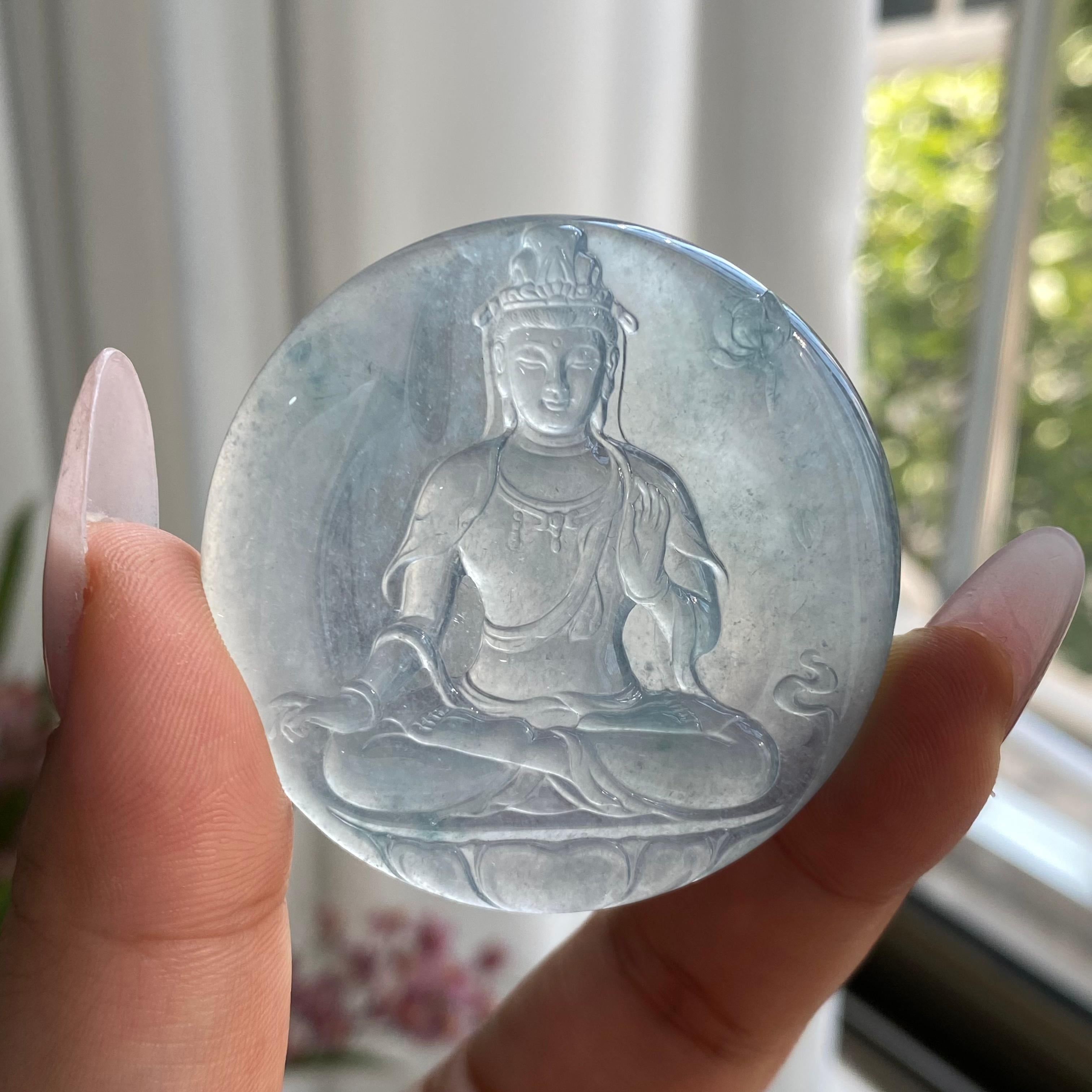 冰种飘花观音吊坠（yc297119）