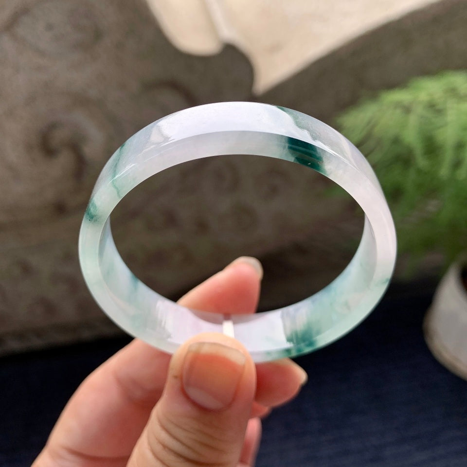 细糯种飘花方镯（52.2mm）（yc090950）
