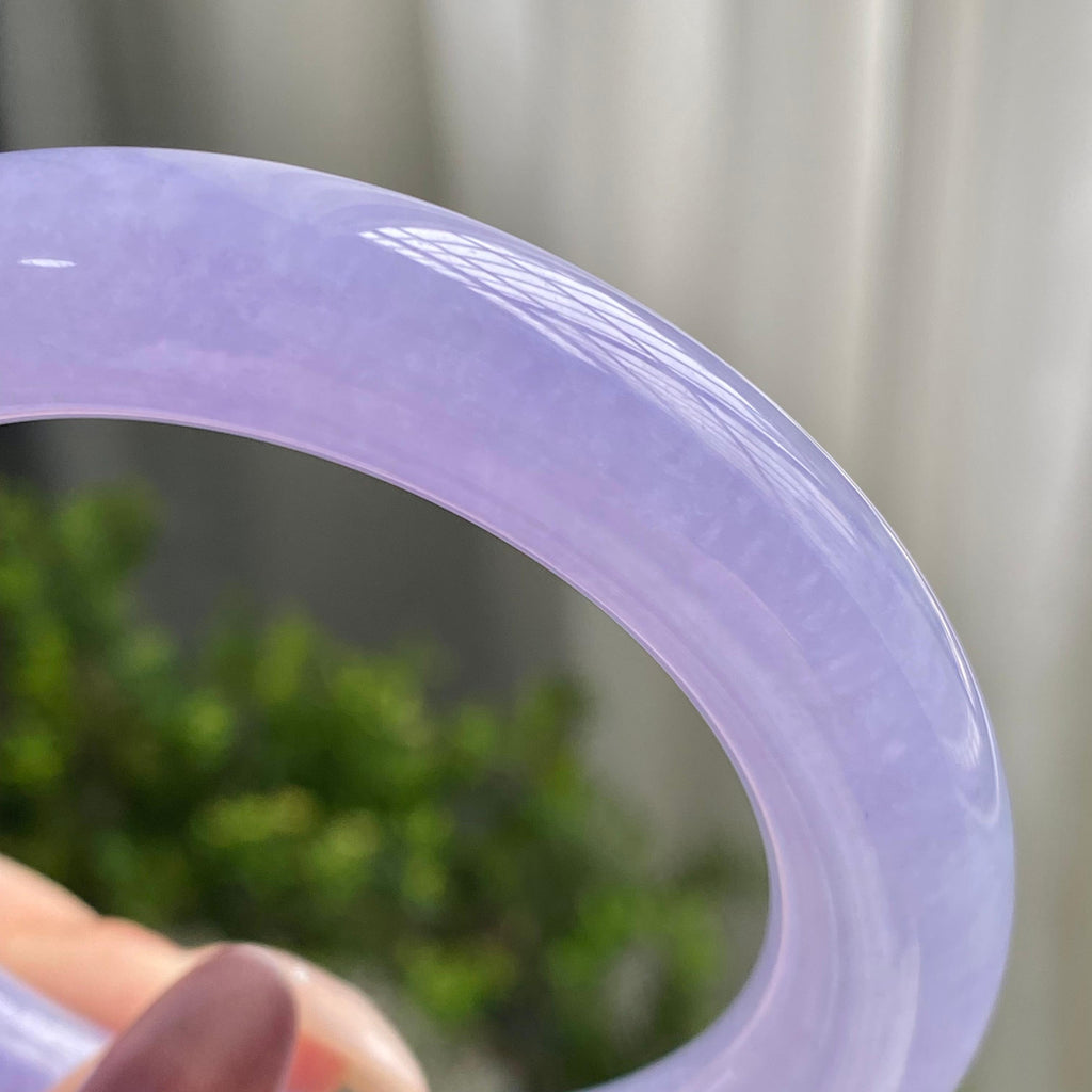 糯冰种紫罗兰圆条手镯（55圈）（yc199711）