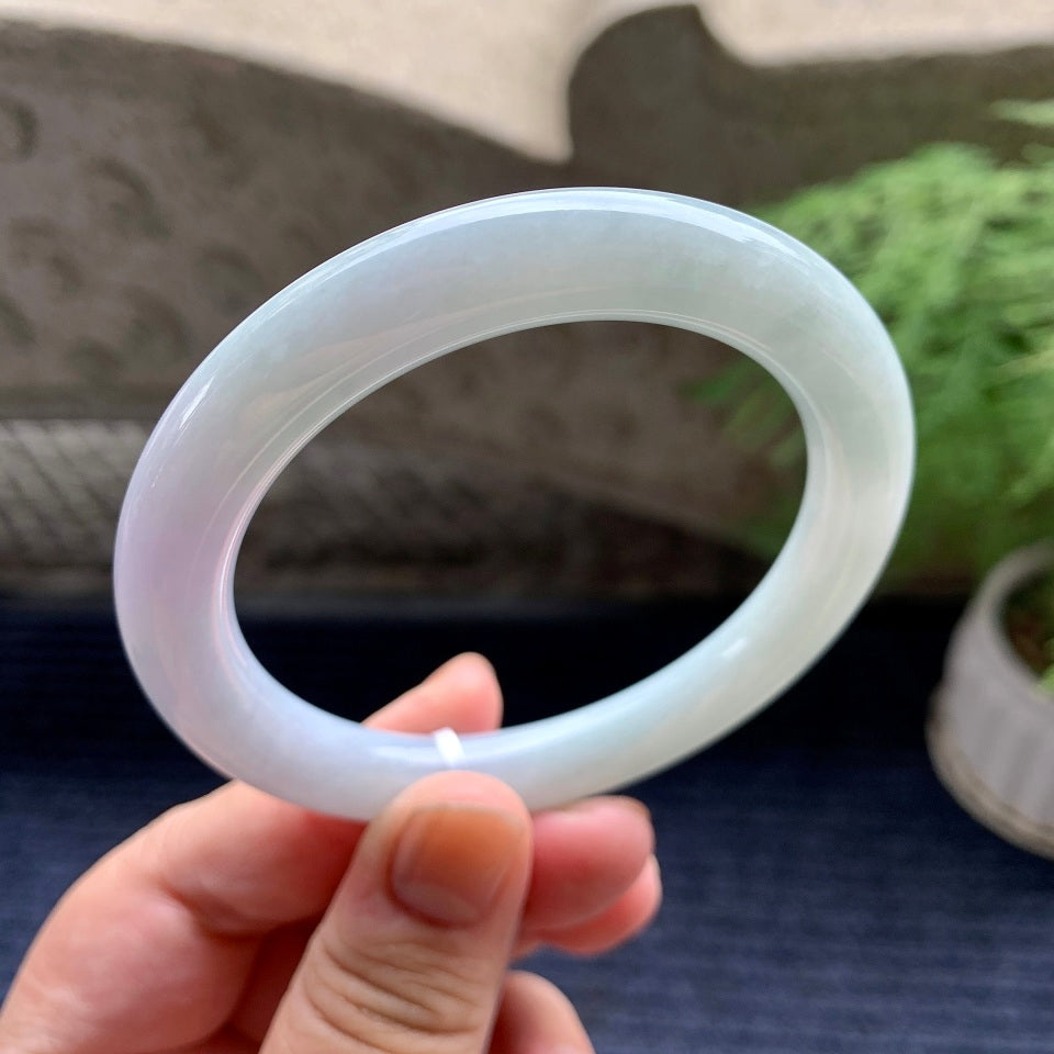细糯种淡春彩圆条手镯（58.5mm）（yc097810）