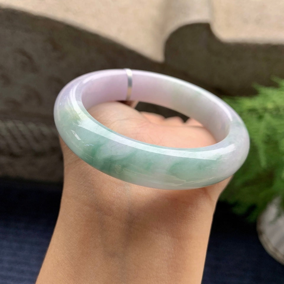 豆种紫罗兰飘花平安镯（53.6mm）（yc092185）