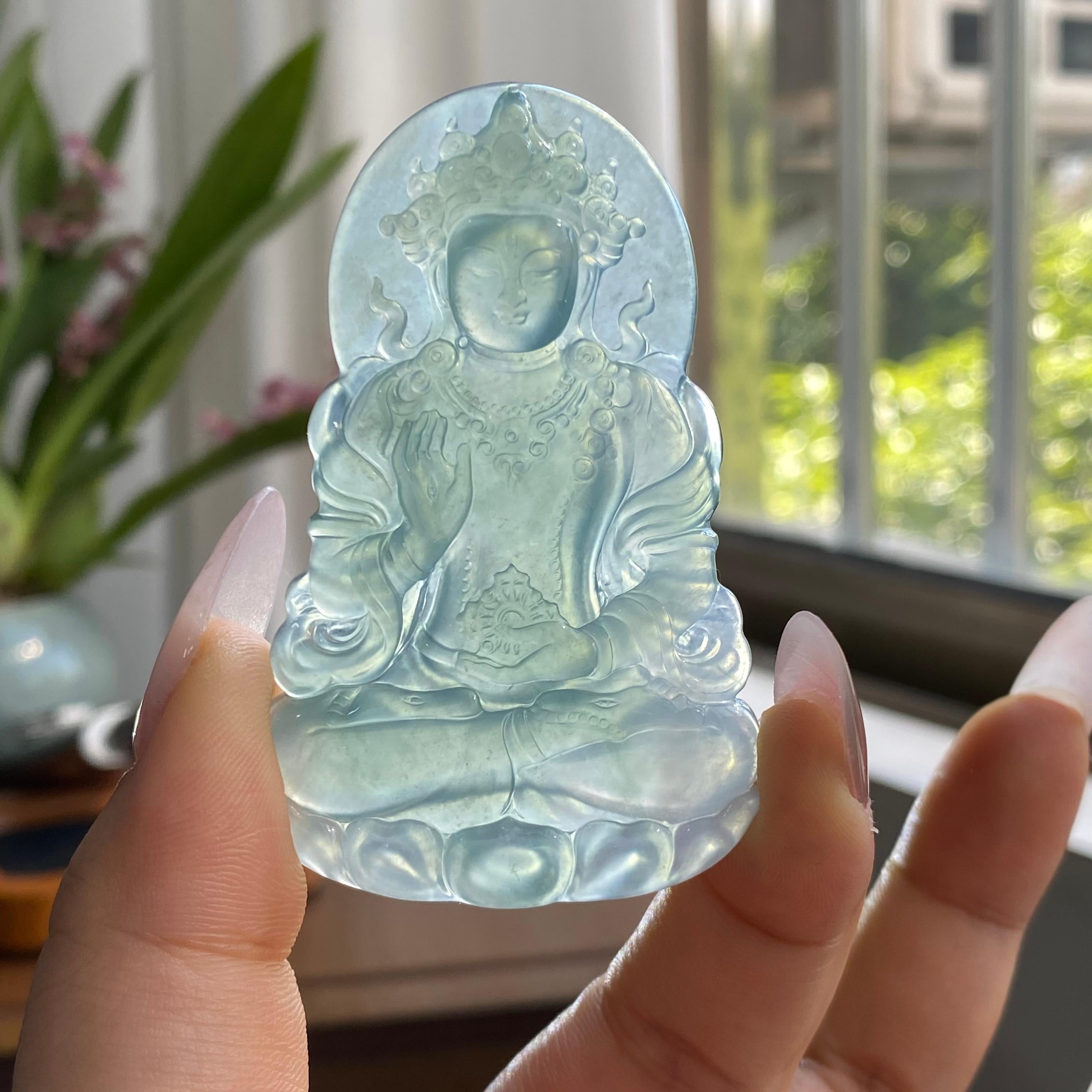 冰种晴底观音吊坠（yc297105）