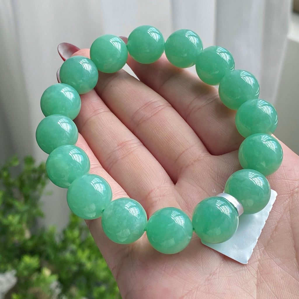 细糯种满绿单圈手串（16颗）（yc213509）