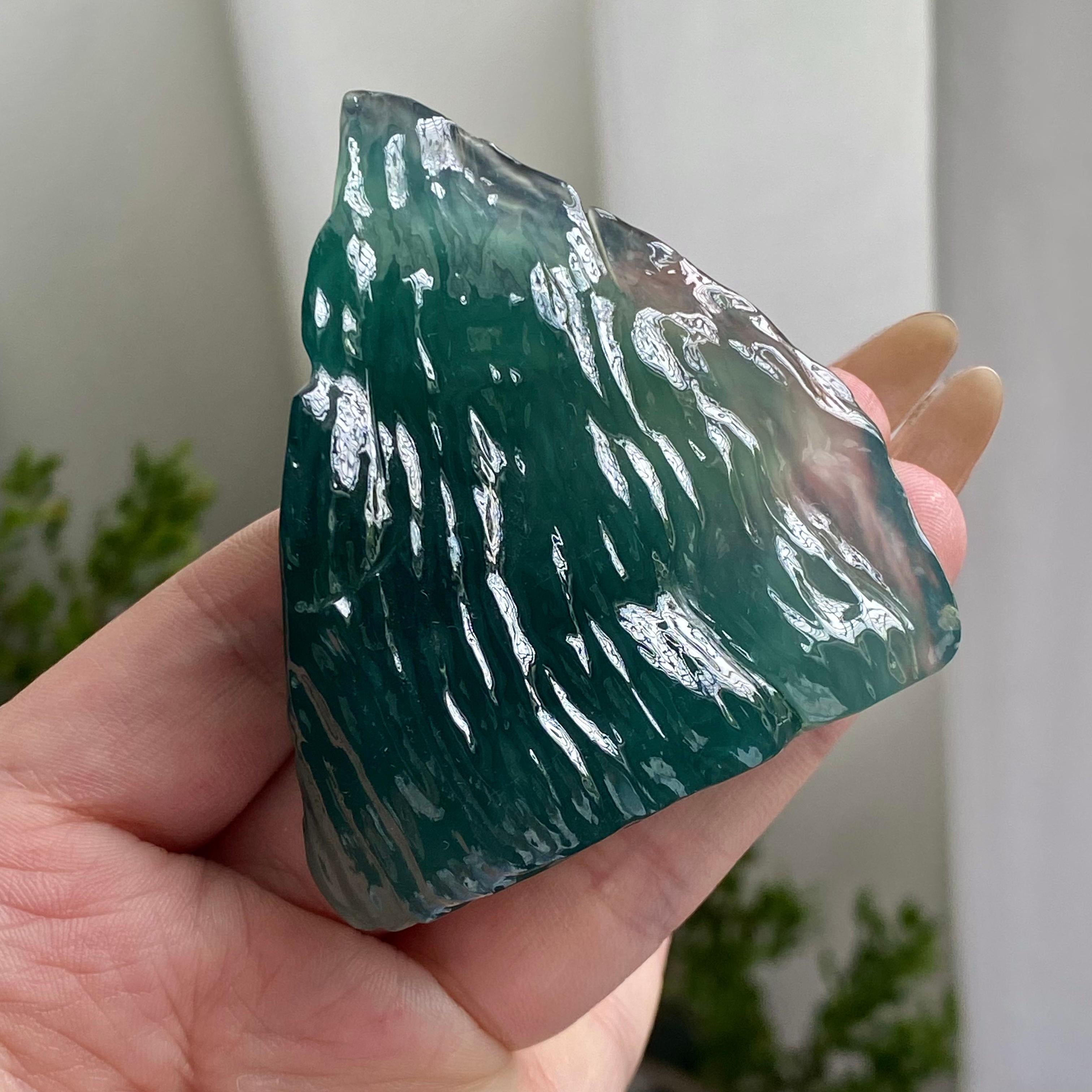 冰种蓝水冰川摆件（yc223128）