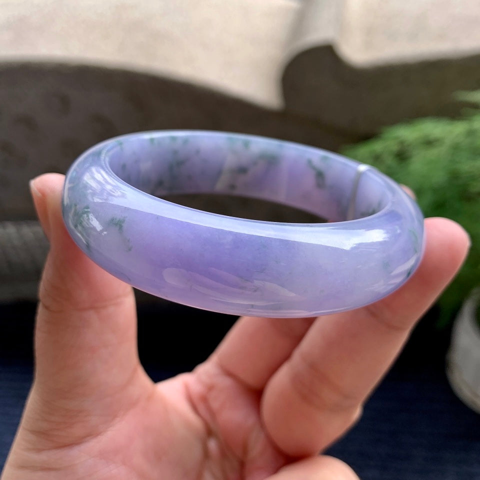 细糯种紫罗兰飘花平安镯（57.2mm）（yc107774）