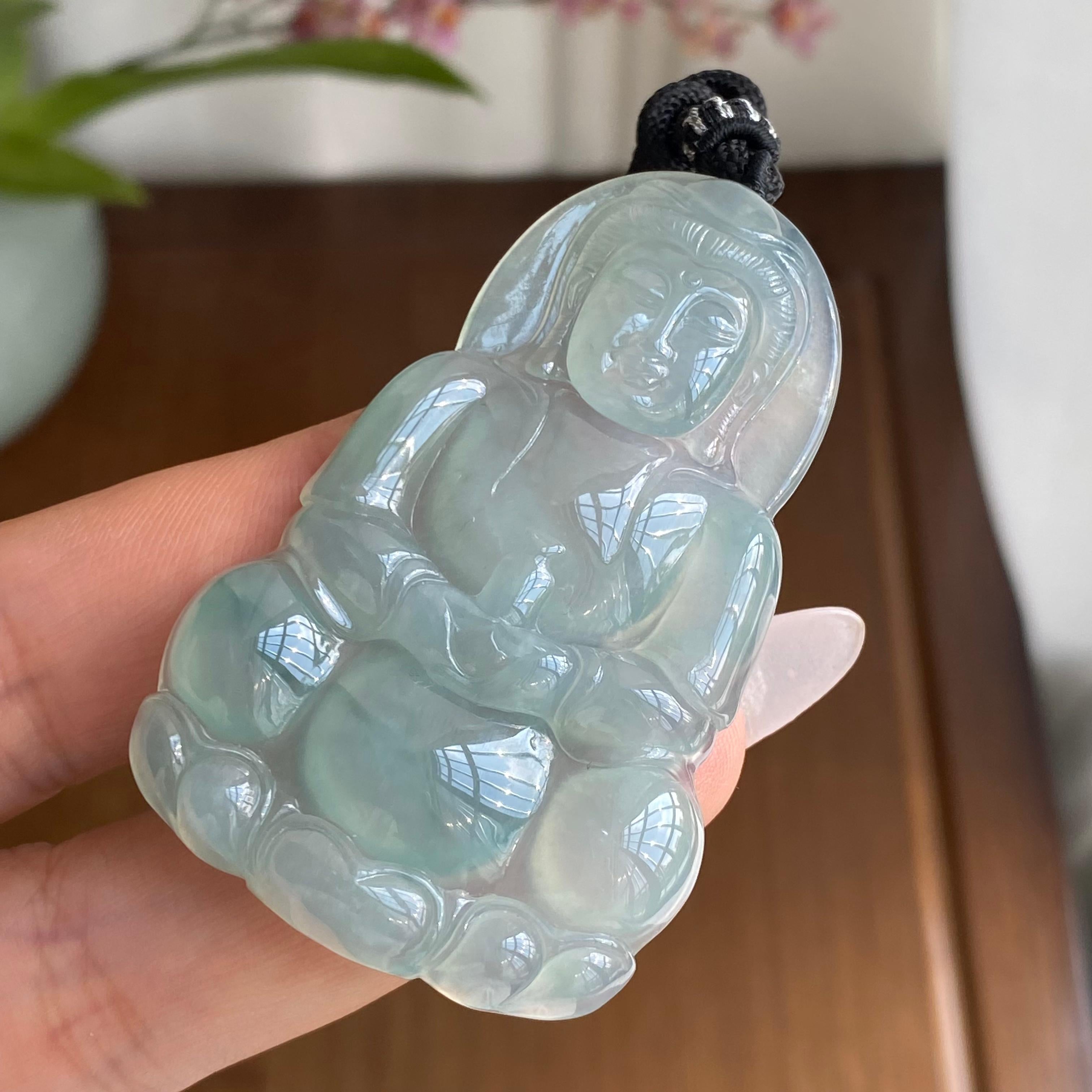 冰种晴底观音牌吊坠（yc303264）