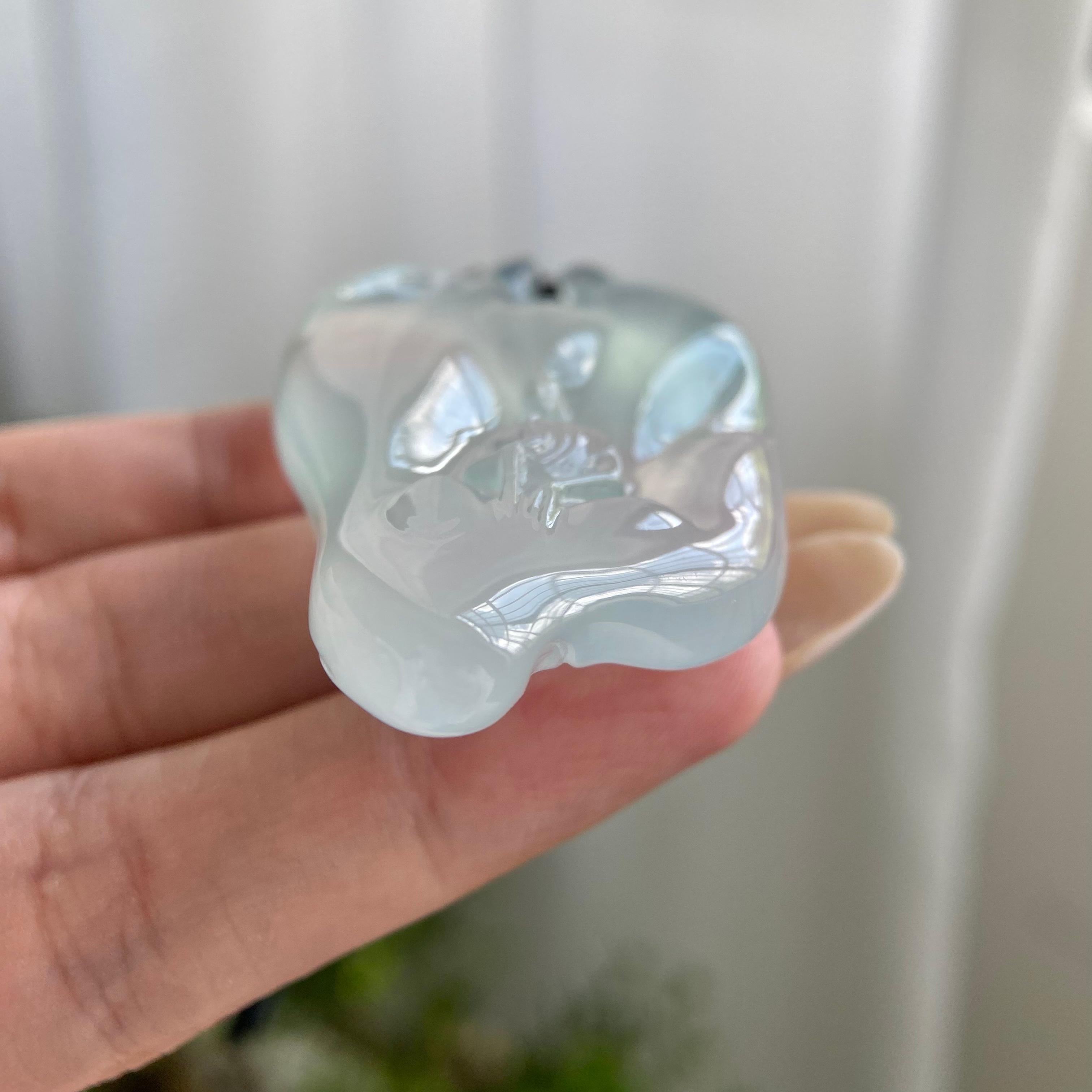 冰种淡晴底悟道牌吊坠（yc216284）