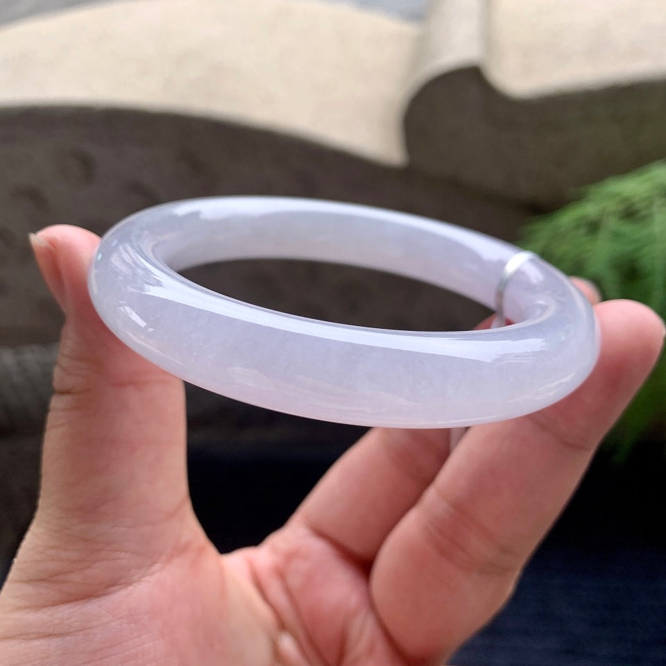 细糯种淡紫罗兰圆条手镯（57.5mm）（yc110702）