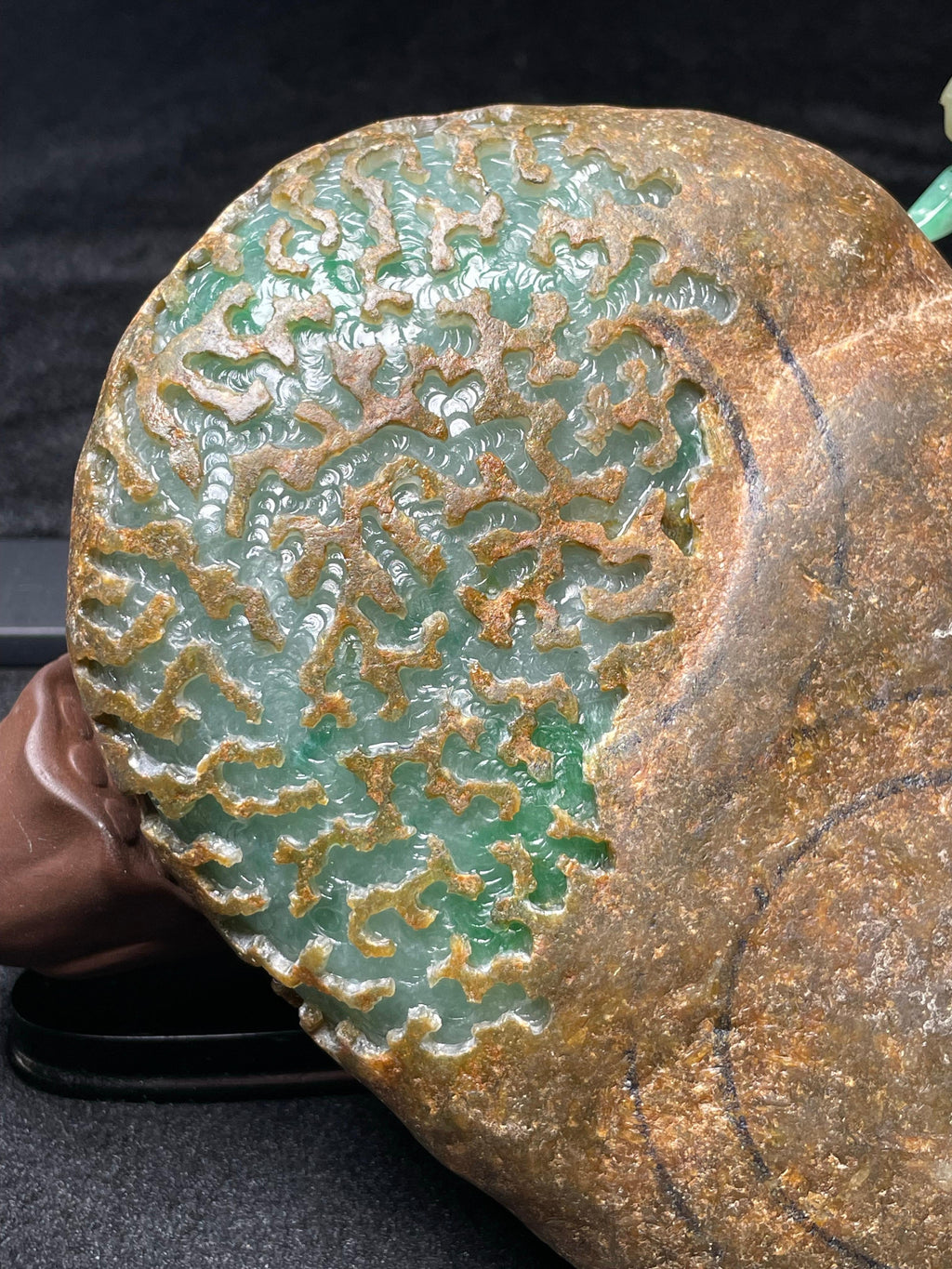 大马坎飘色飘花飘黄开窗手镯料（yc500833）