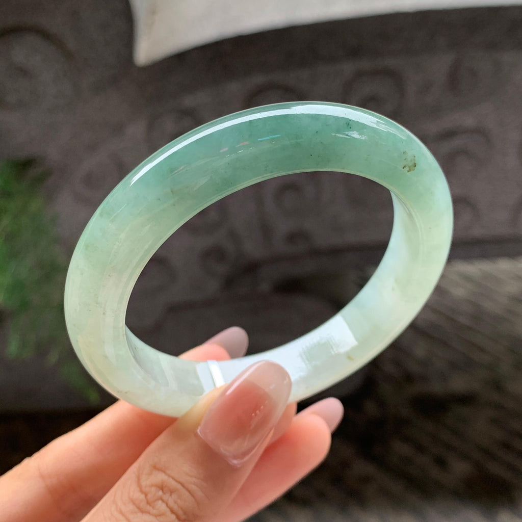 细糯种湖水绿半山水正圈平安扣 55.7圈 天然A货缅甸翡翠（yc693087）