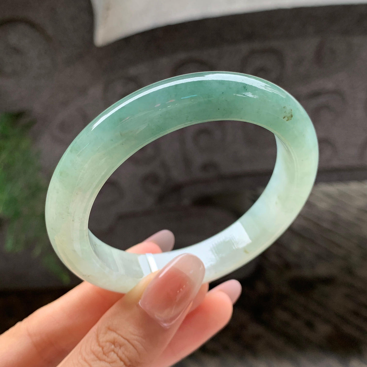 细糯种湖水绿半山水正圈平安扣 55.7圈 天然A货缅甸翡翠（yc693087）