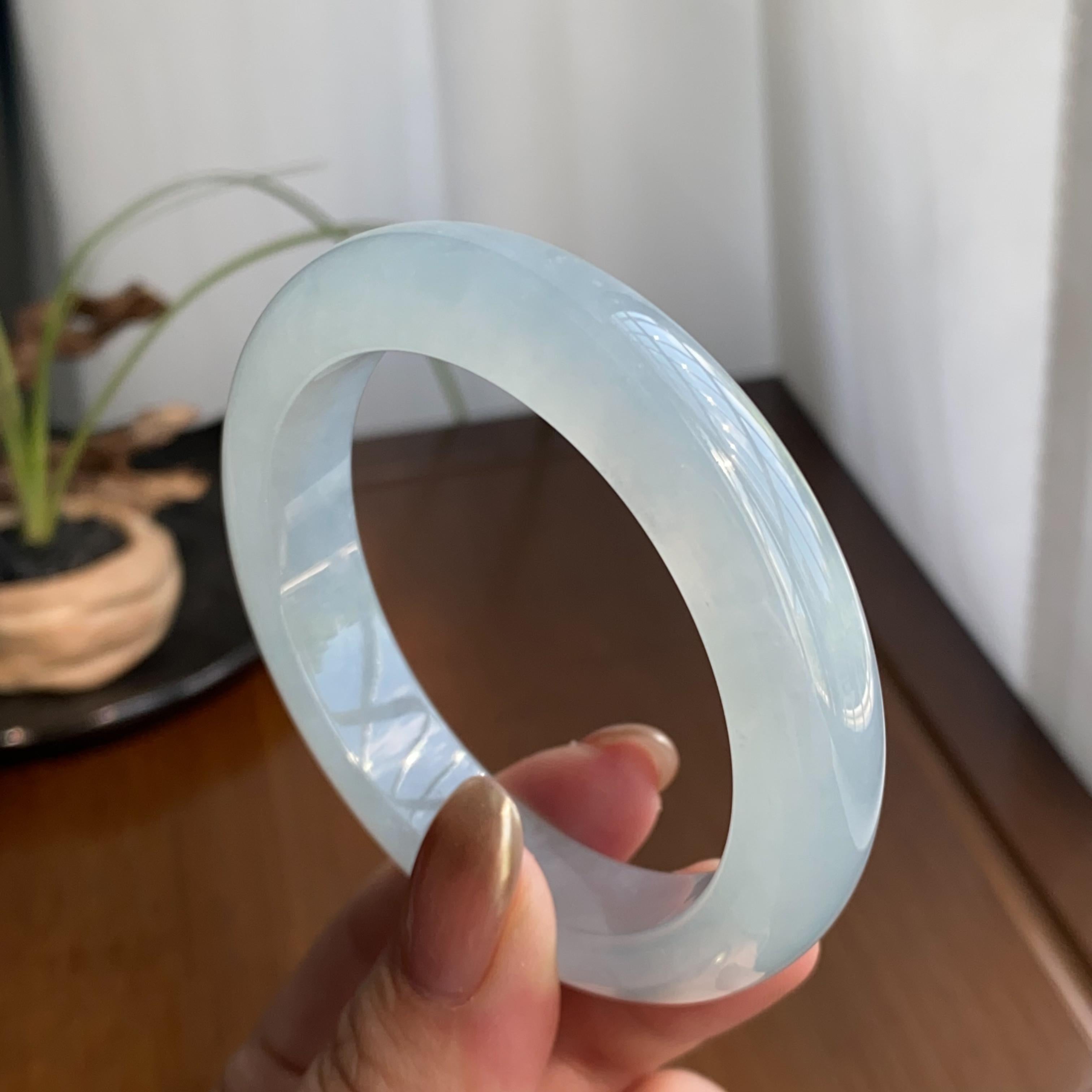 冰种淡晴底平安镯（54圈）（yc259078）