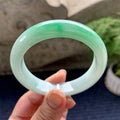 细糯种飘绿平安镯（55.7mm）（yc090499）