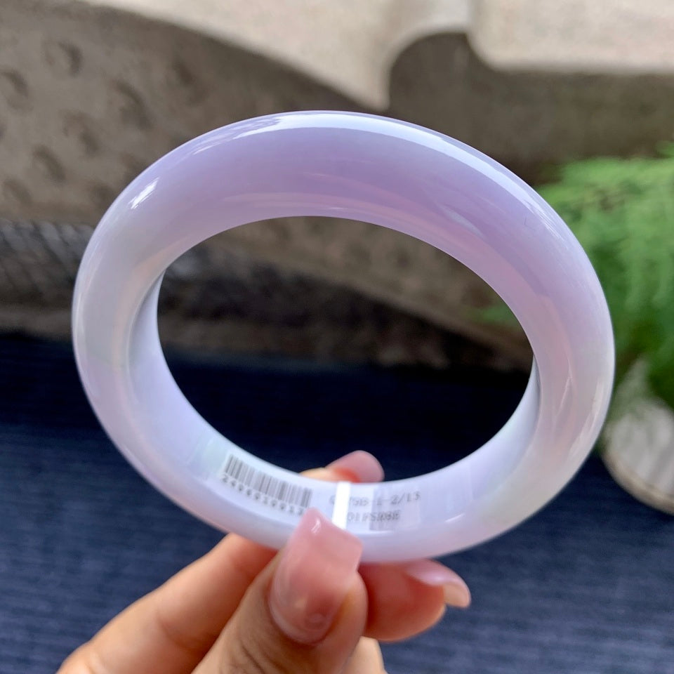 细糯种淡紫罗兰平安镯（56mm）（yc101907）