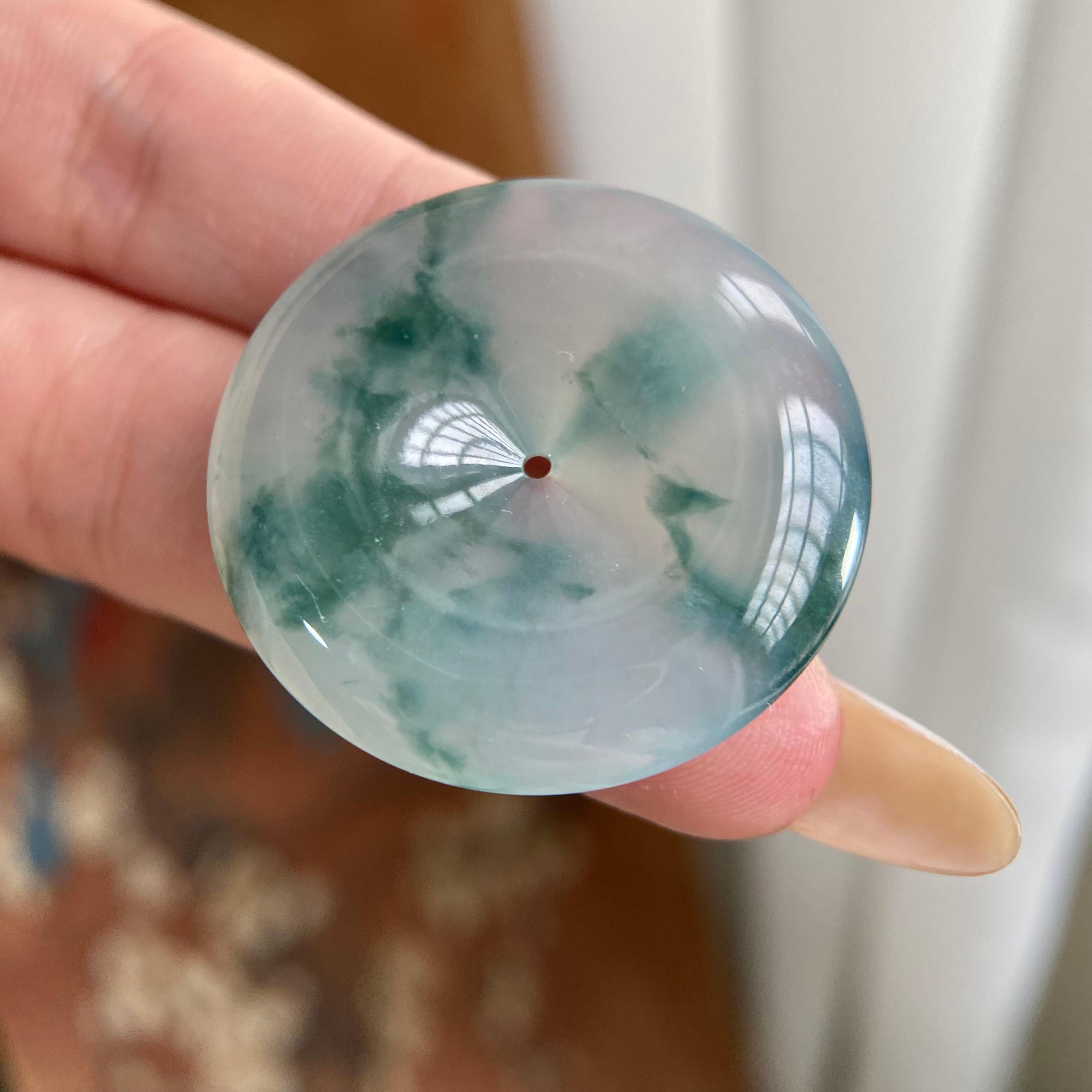 冰种飘花平安扣吊坠（yc223803）