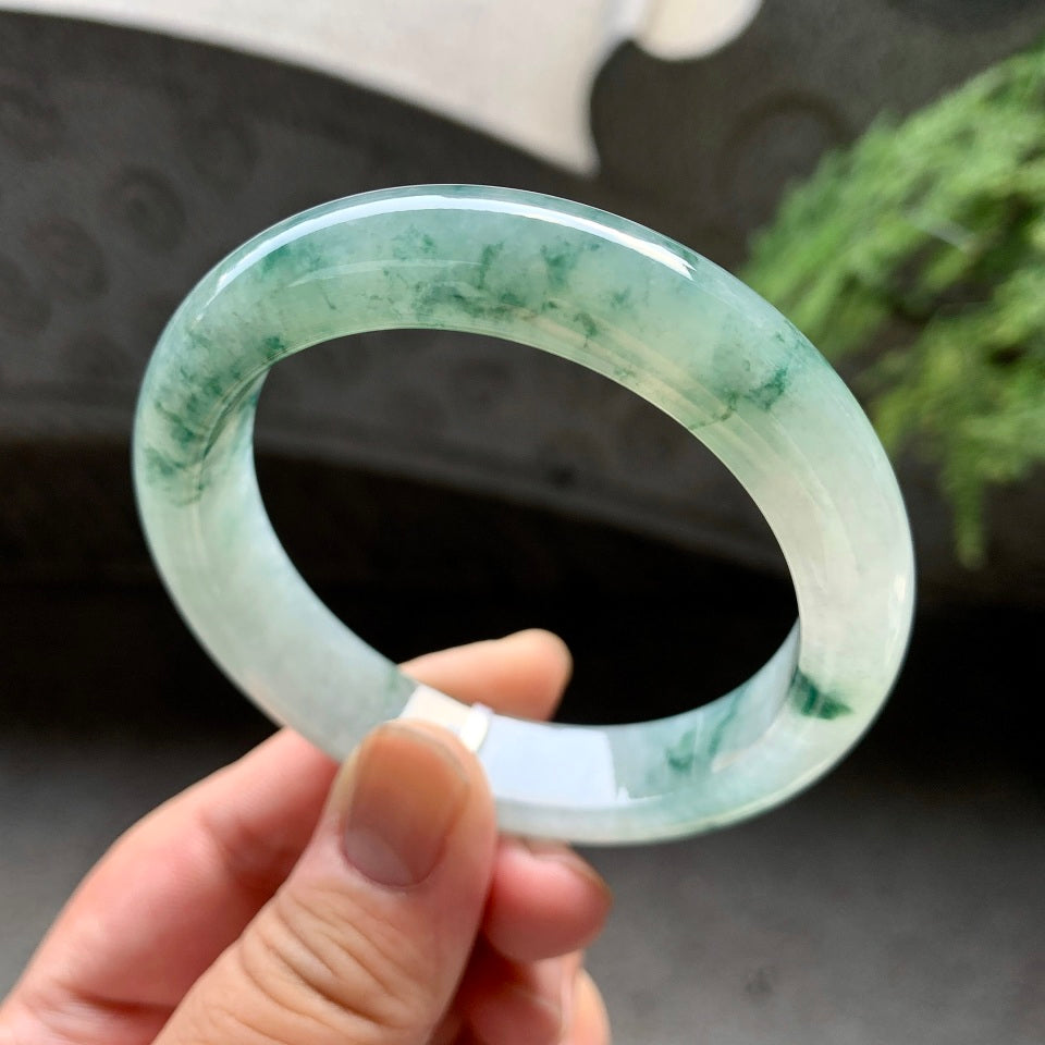 细糯种飘花平安镯（55.7mm）（yc098971）