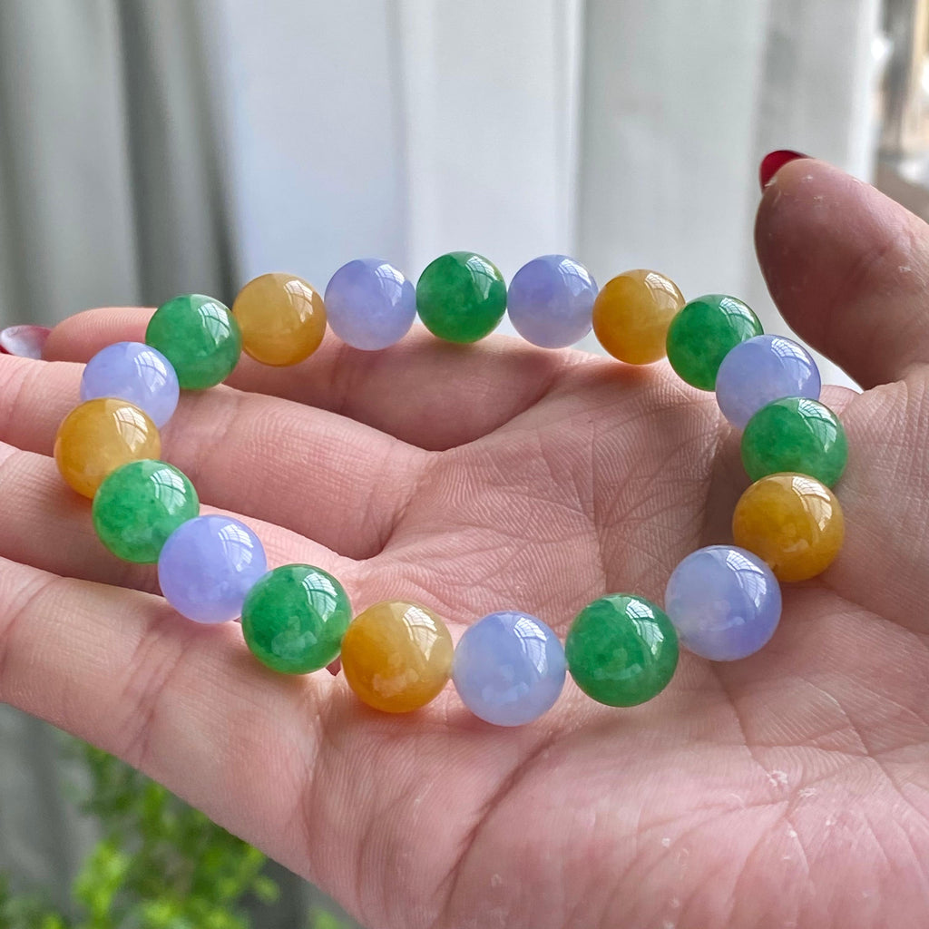 糯冰种多宝单圈手串（19颗）（yc203438）