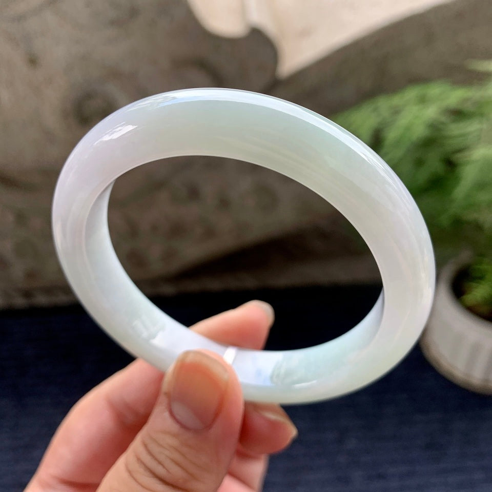 糯种带淡底色平安镯（56.7mm）（yc090544）