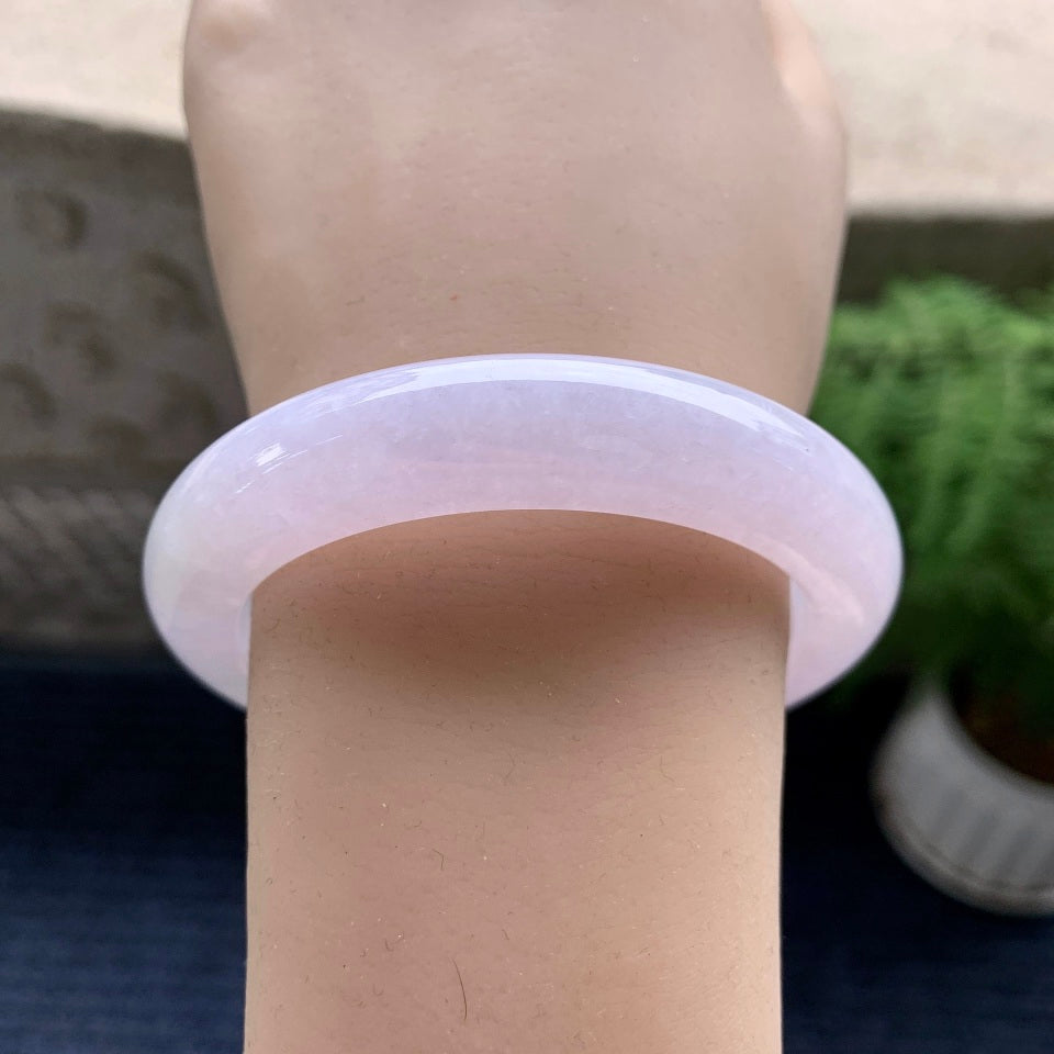 糯冰种紫罗兰平安镯（55mm）（yc082019）