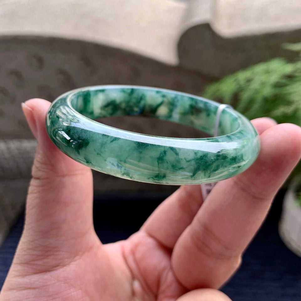 细糯种飘花平安镯（54.6mm）（yc098148）