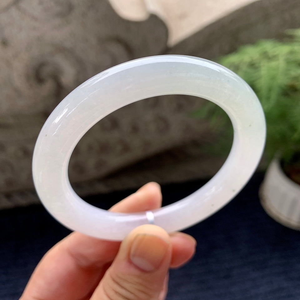 细糯种无色圆条手镯（55.8mm）（yc091798）