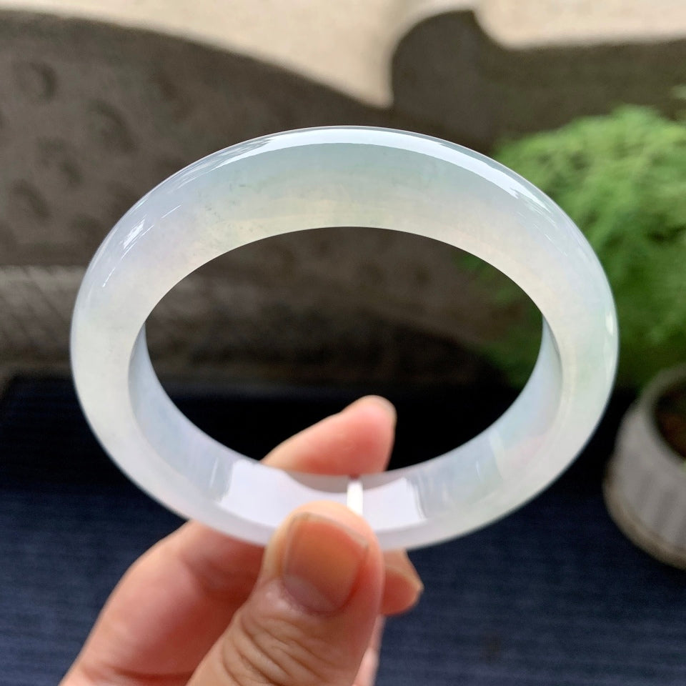 糯冰种淡晴底平安镯（57mm）（yc093399）
