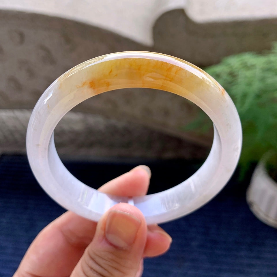 糯种黄翡平安镯（57.2mm）（yc116150）