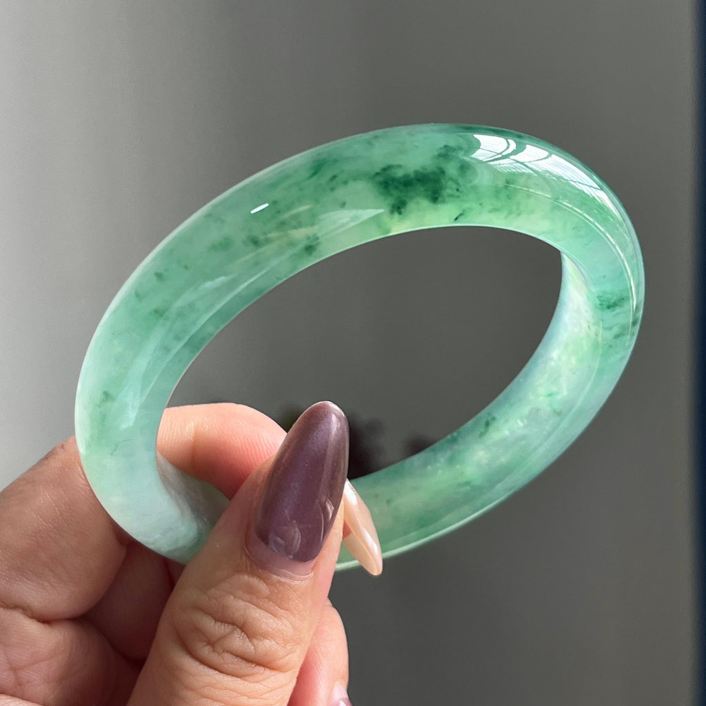 冰种飘花平安镯手镯（57圈）（yc197795）