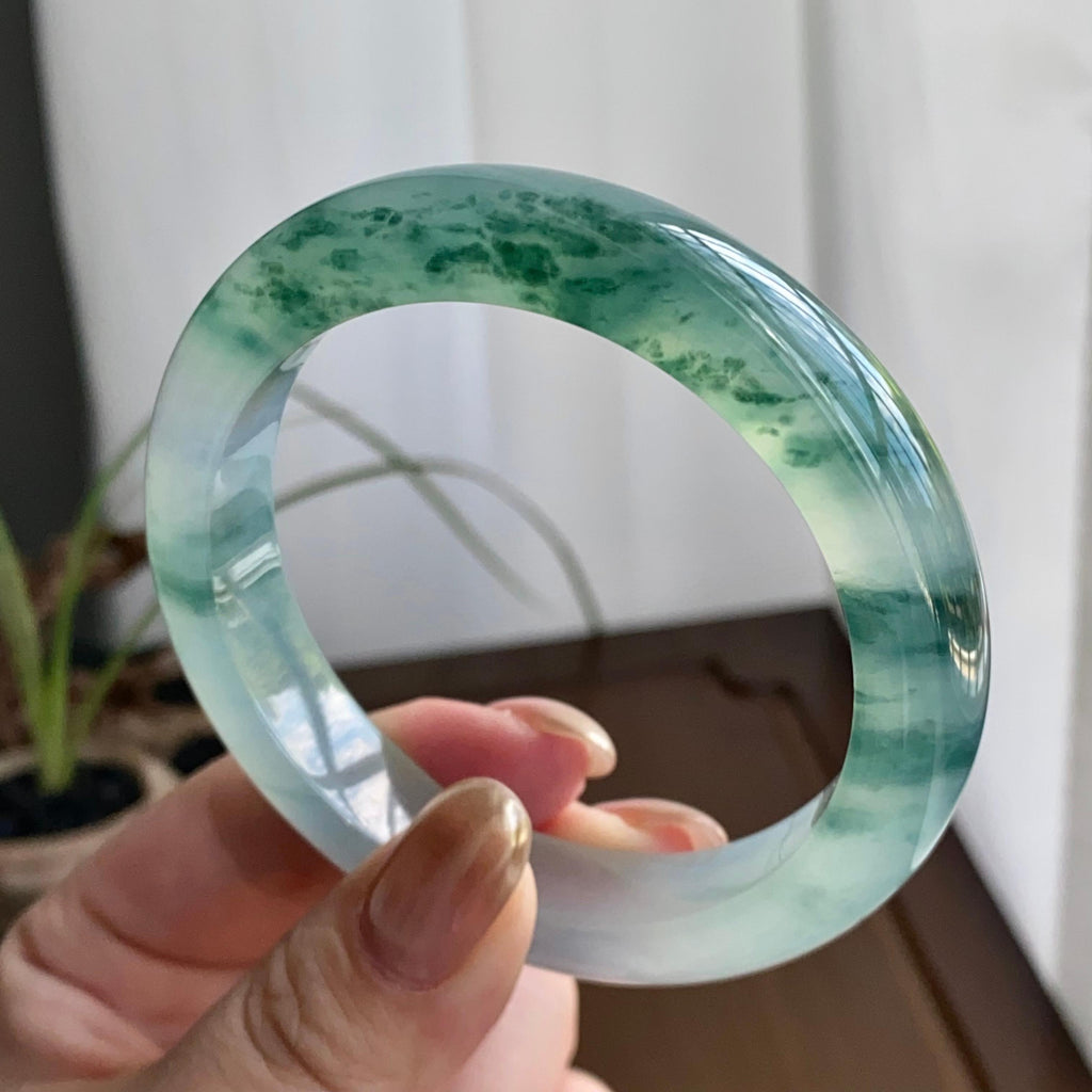 冰种飘花平安镯（57圈）（yc259116）