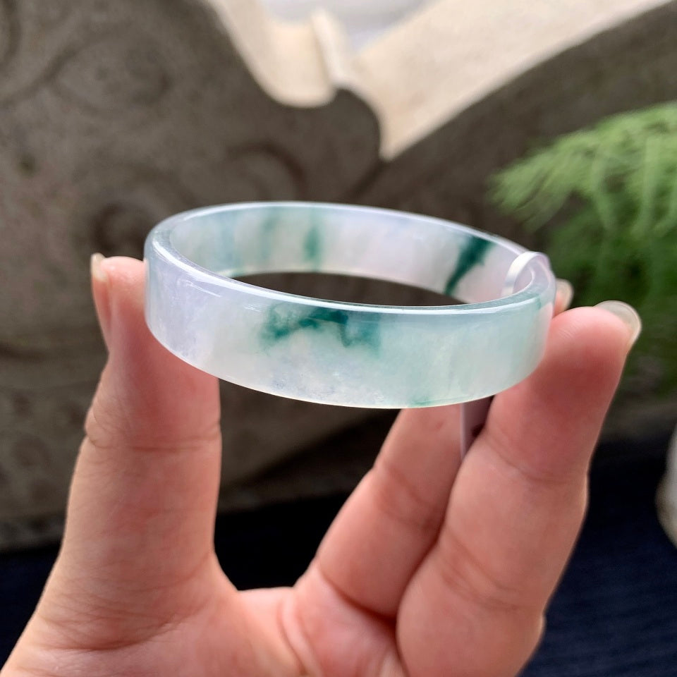 细糯种飘花方镯（52.2mm）（yc090950）
