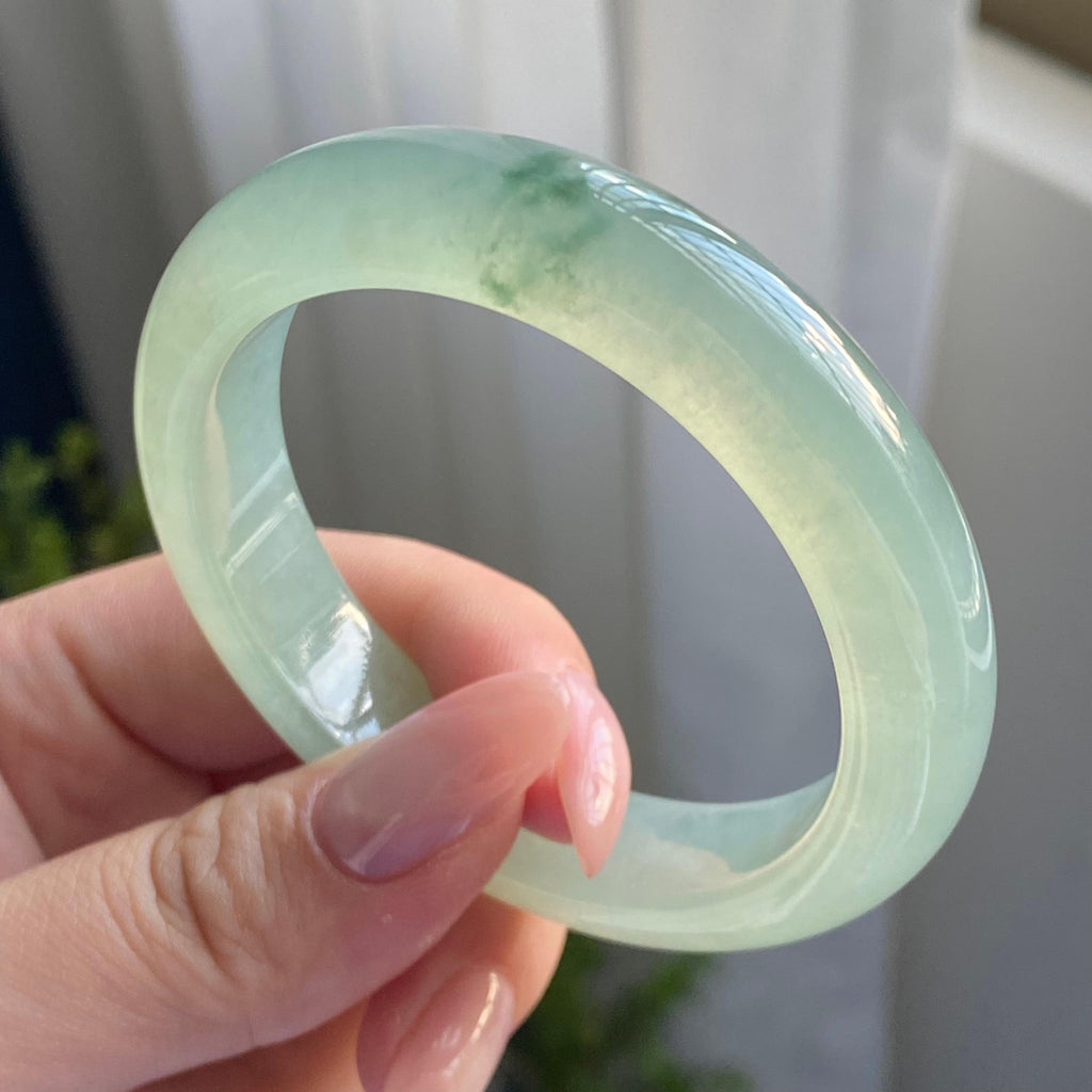 冰种晴底飘花平安镯（53圈）（yc228617）