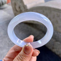 糯冰种淡紫底平安镯（50.2mm）（yc273596）