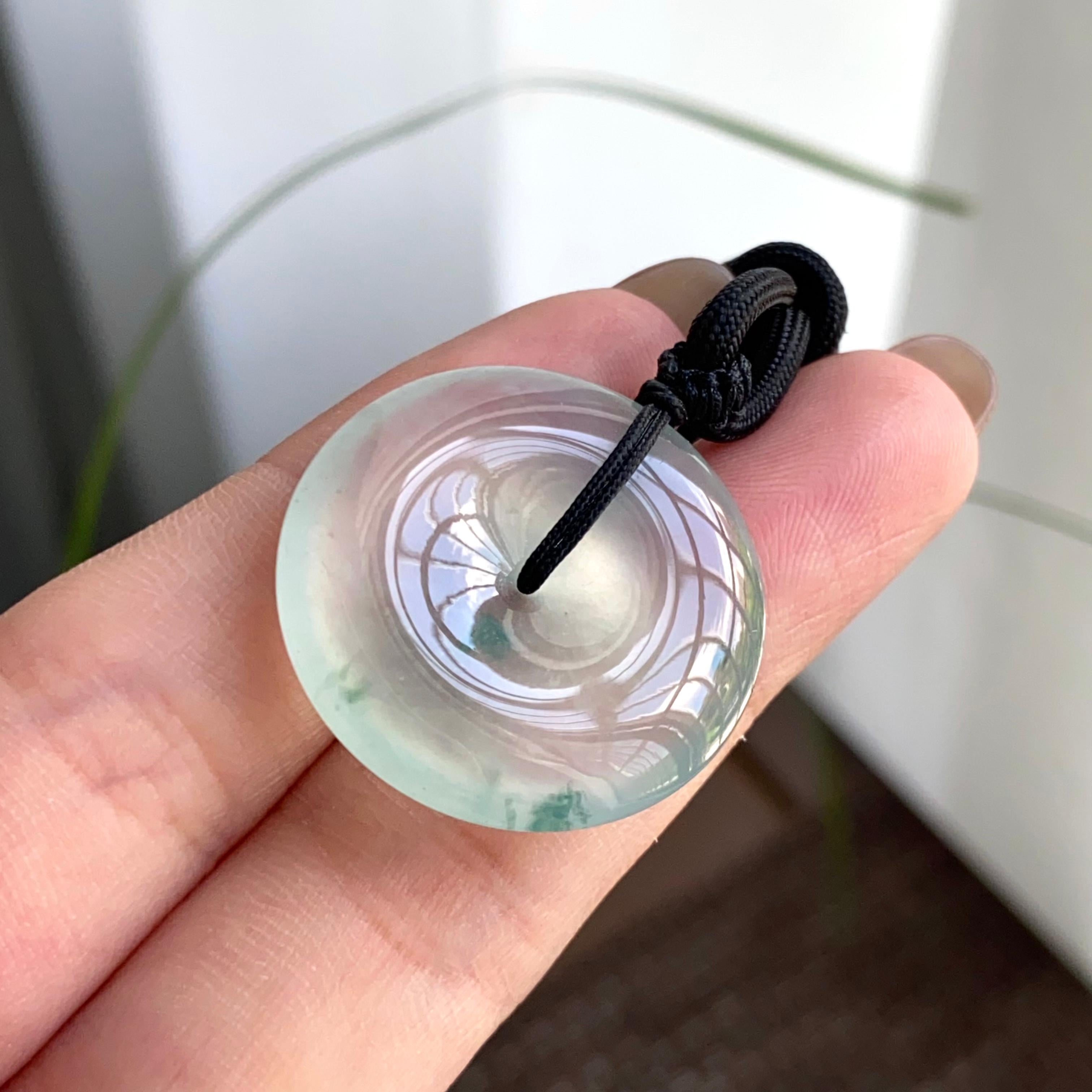 冰种飘花平安扣吊坠（yc263865）