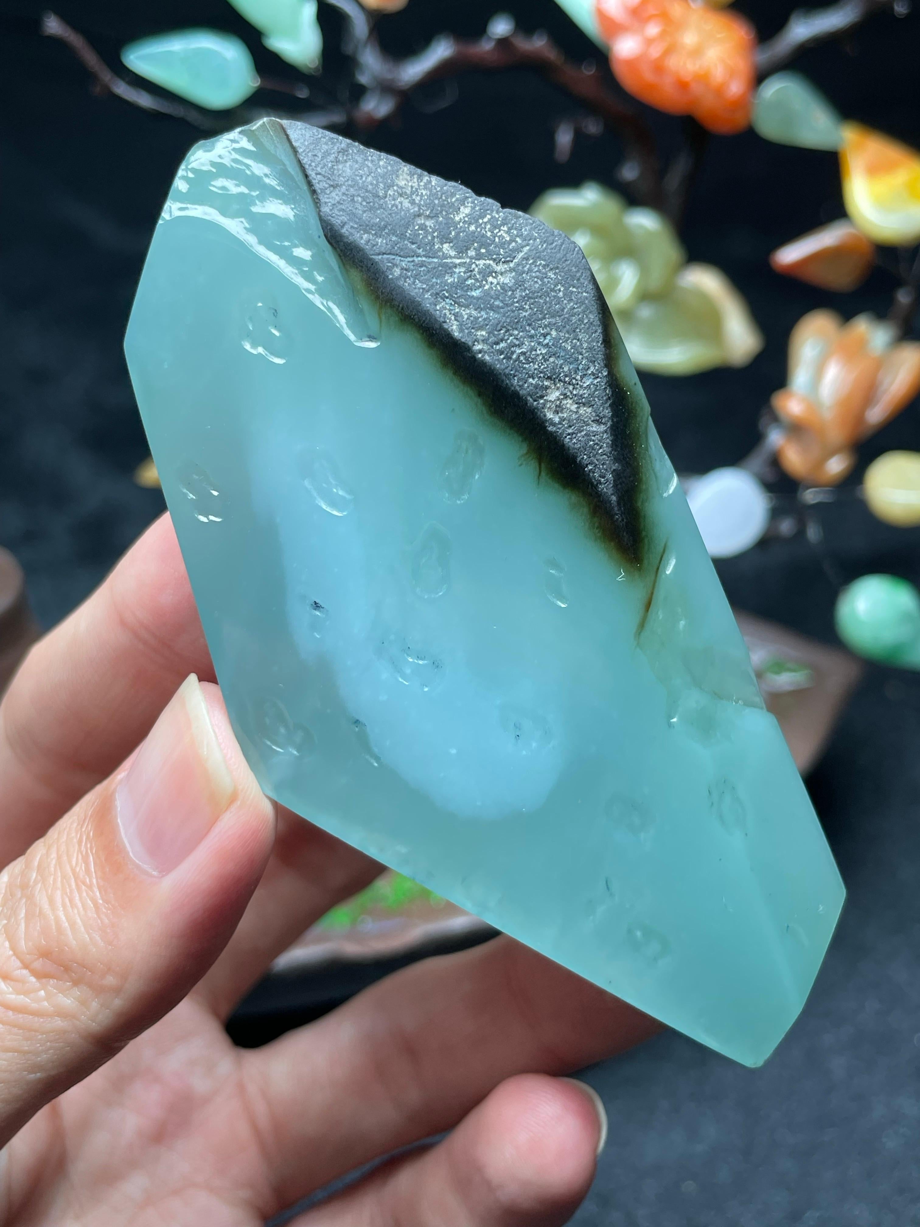 蓝晴底带原皮牌子料（yc535276）