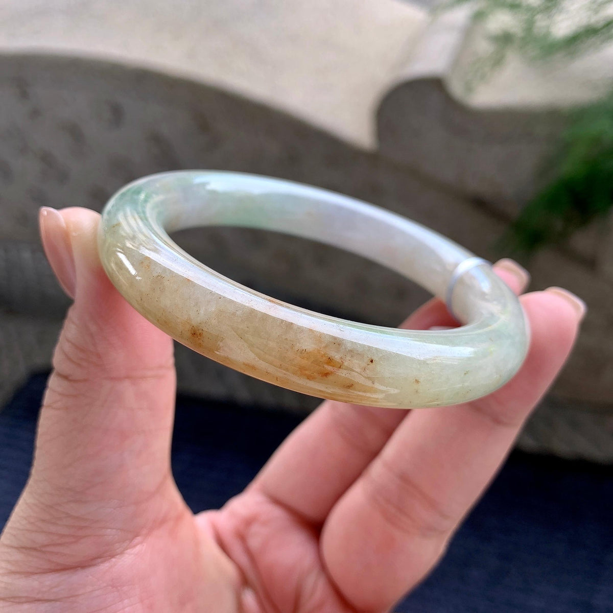糯种红翡圆条手镯 55.2圈口（yc707459）
