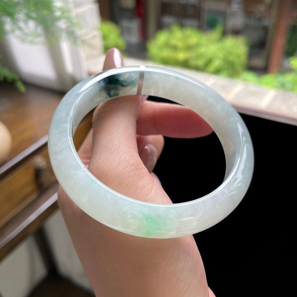 大圈口 糯种飘花正圈平安镯 58圈（yc709484）
