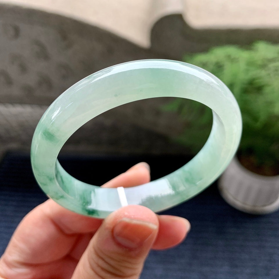 细糯种飘花贵妃手镯（53.2mm）（yc082034）
