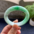 糯种飘绿平安镯（53.5mm）（yc093321）